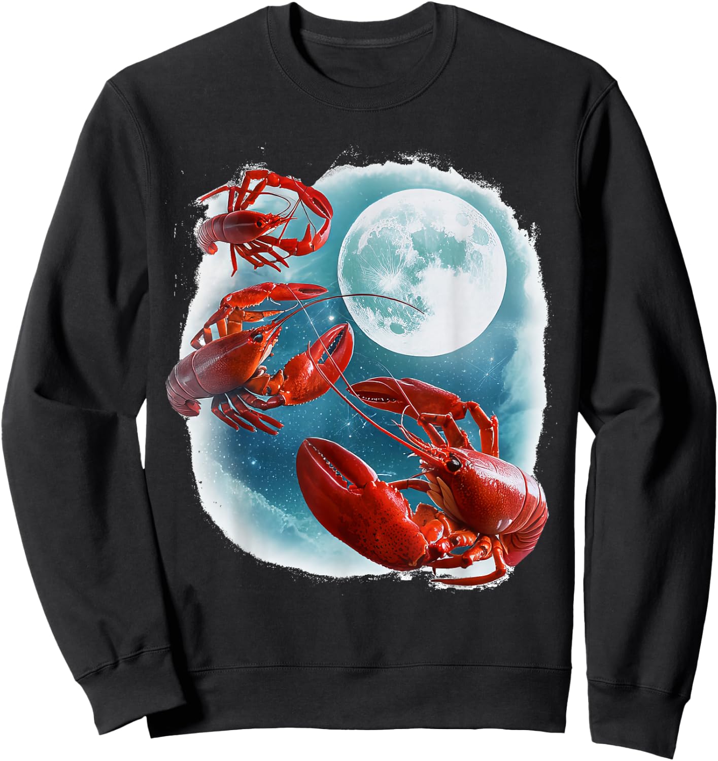 Lobster Howling At Moon Sweatshirt - Sweatshirt | Black