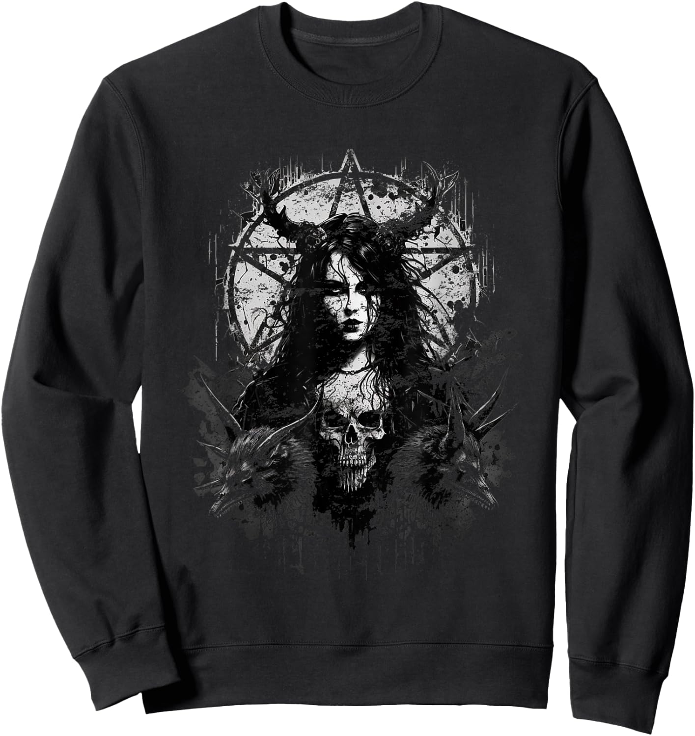 Gothic Aesthetic Satanic Grunge Dark Magic Sweatshirt - Sweatshirt | Black
