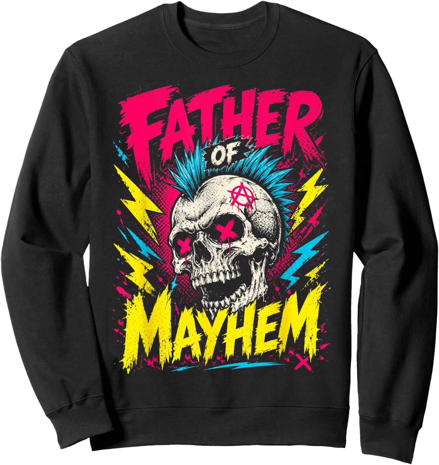 Father's Day Father of Mayhem Proud Dad Sweatshirt - Sweatshirt | Black