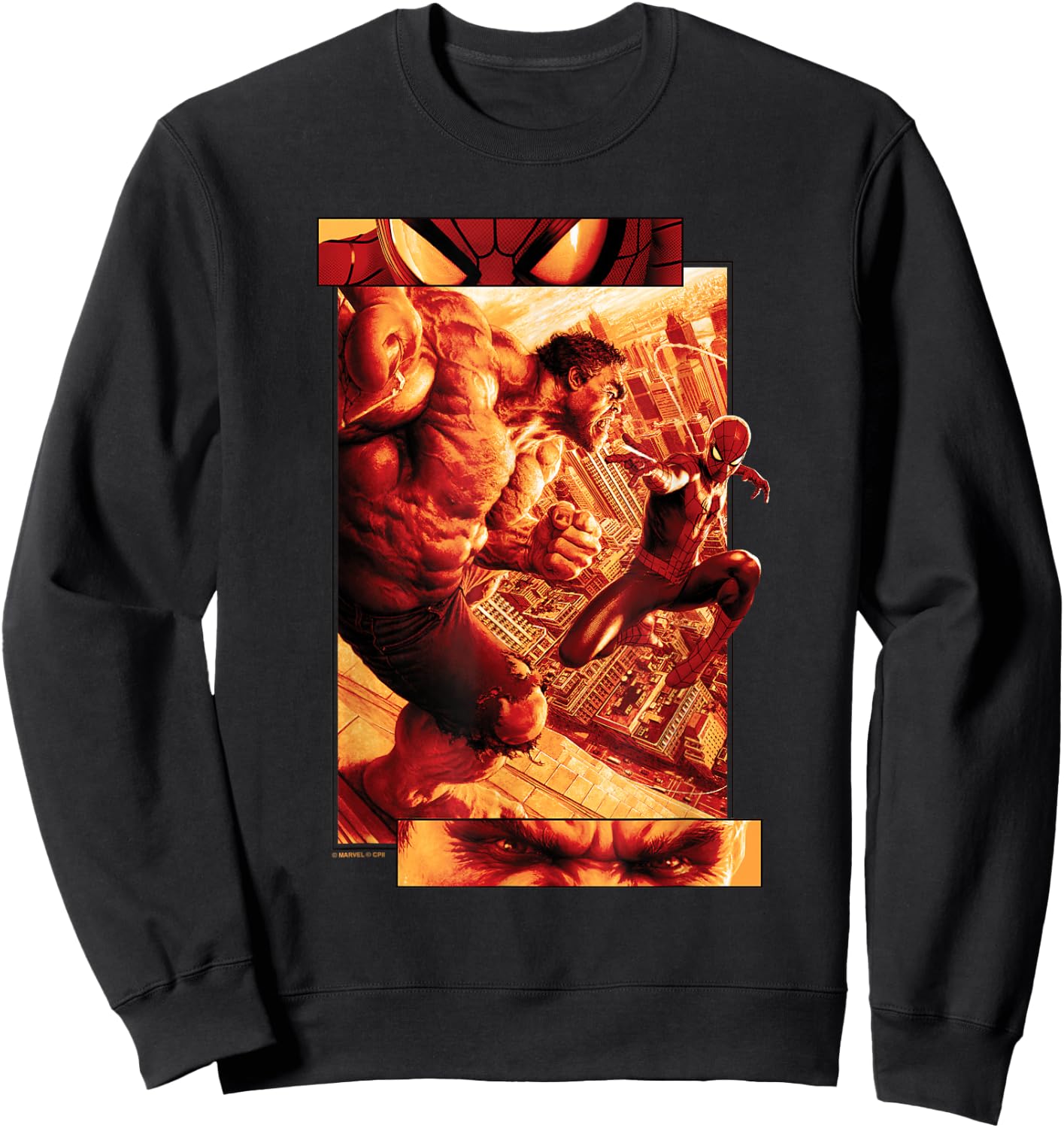 Marvel Spider-Man: New Day Hulk vs Spidey Split Panels Sweatshirt - Sweatshirt | Black