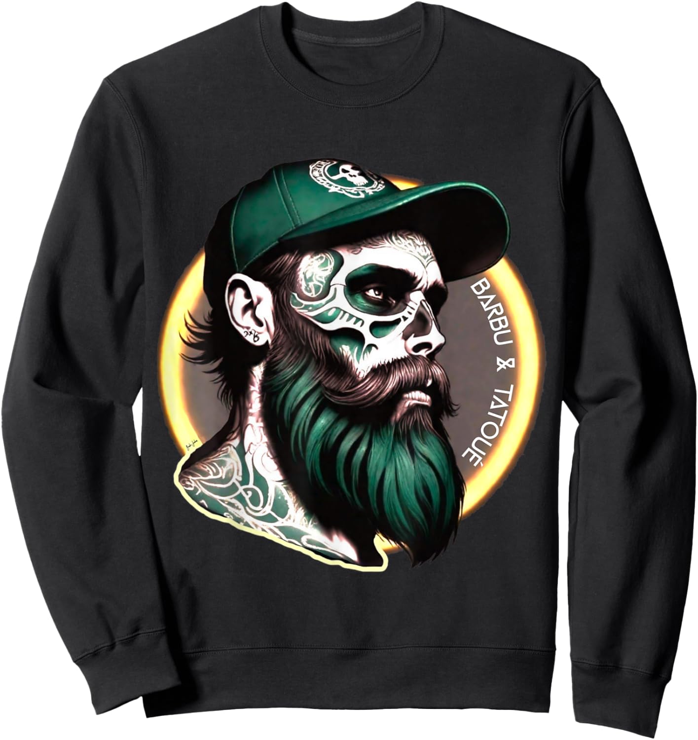 Bearded Tattoo Tattoo Beard Husband Gift , Black, S Sweatshirt - Sweatshirt | Black