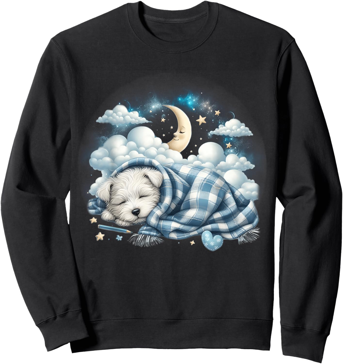 Napping Westie Pajama West Highland White Terrier Sleeping Sweatshirt - Sweatshirt | Black