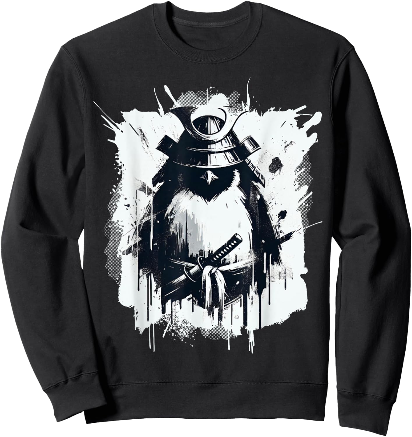 Penguin Ninja Samurai Costume Japanese Outfit Sweatshirt - Sweatshirt | Black