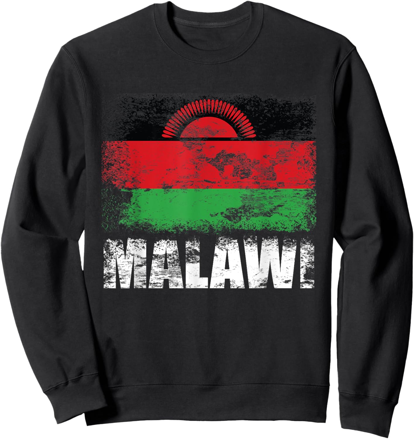 Malawi Flag | Malawian Flag Sweatshirt - Sweatshirt | Black