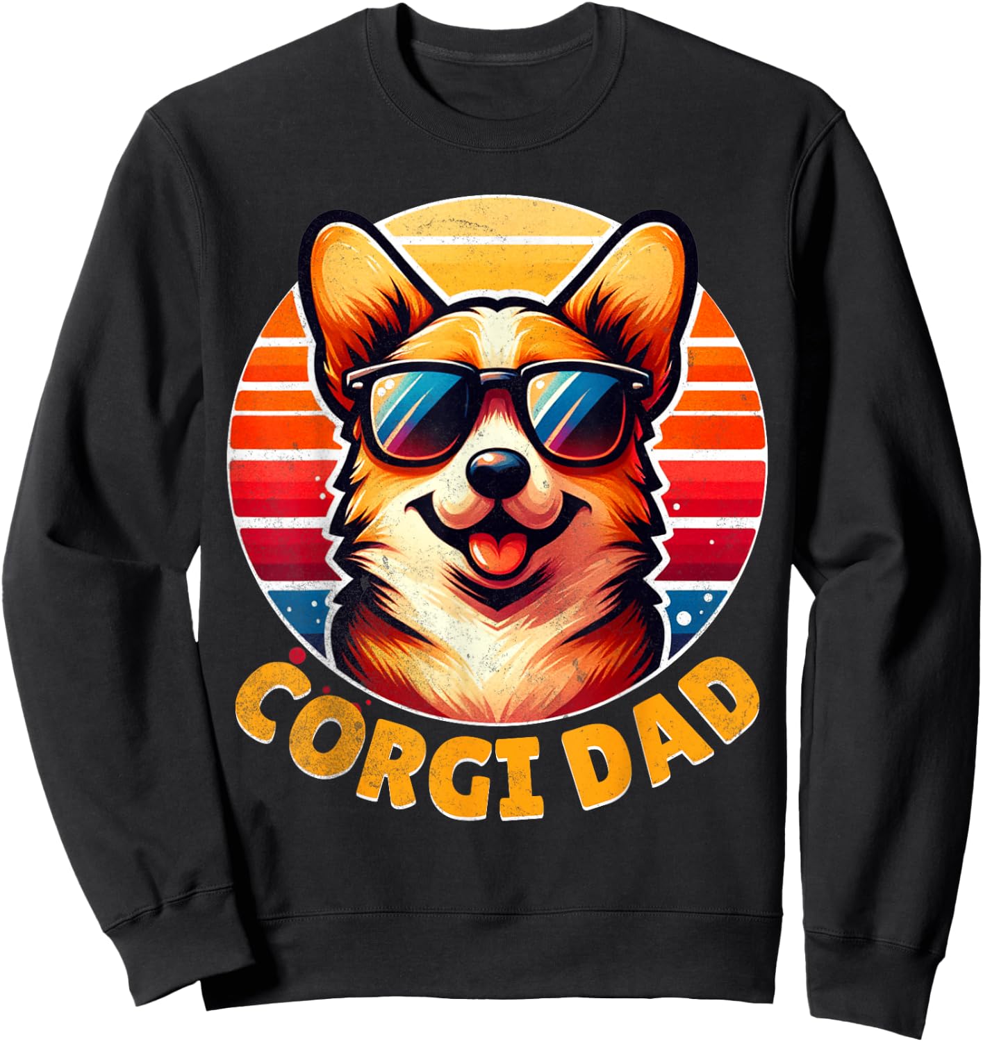 Corgi Dad Father Day Gift Lovers Funny Men Sweatshirt - Sweatshirt | Black