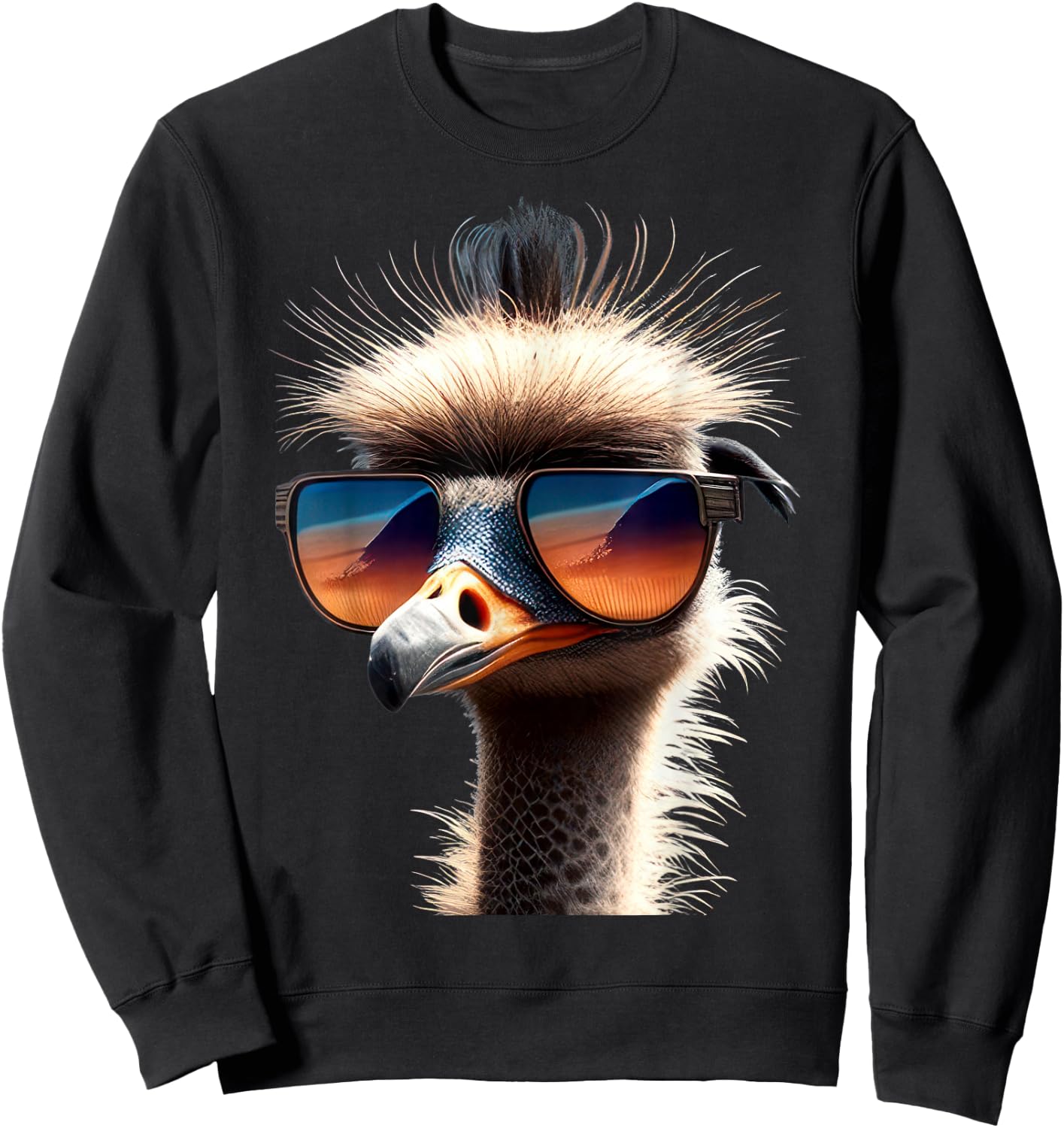 Strauss Bird Ostrich Large Emu Running Bird I Like Bouquets , black Sweatshirt - Sweatshirt | Black