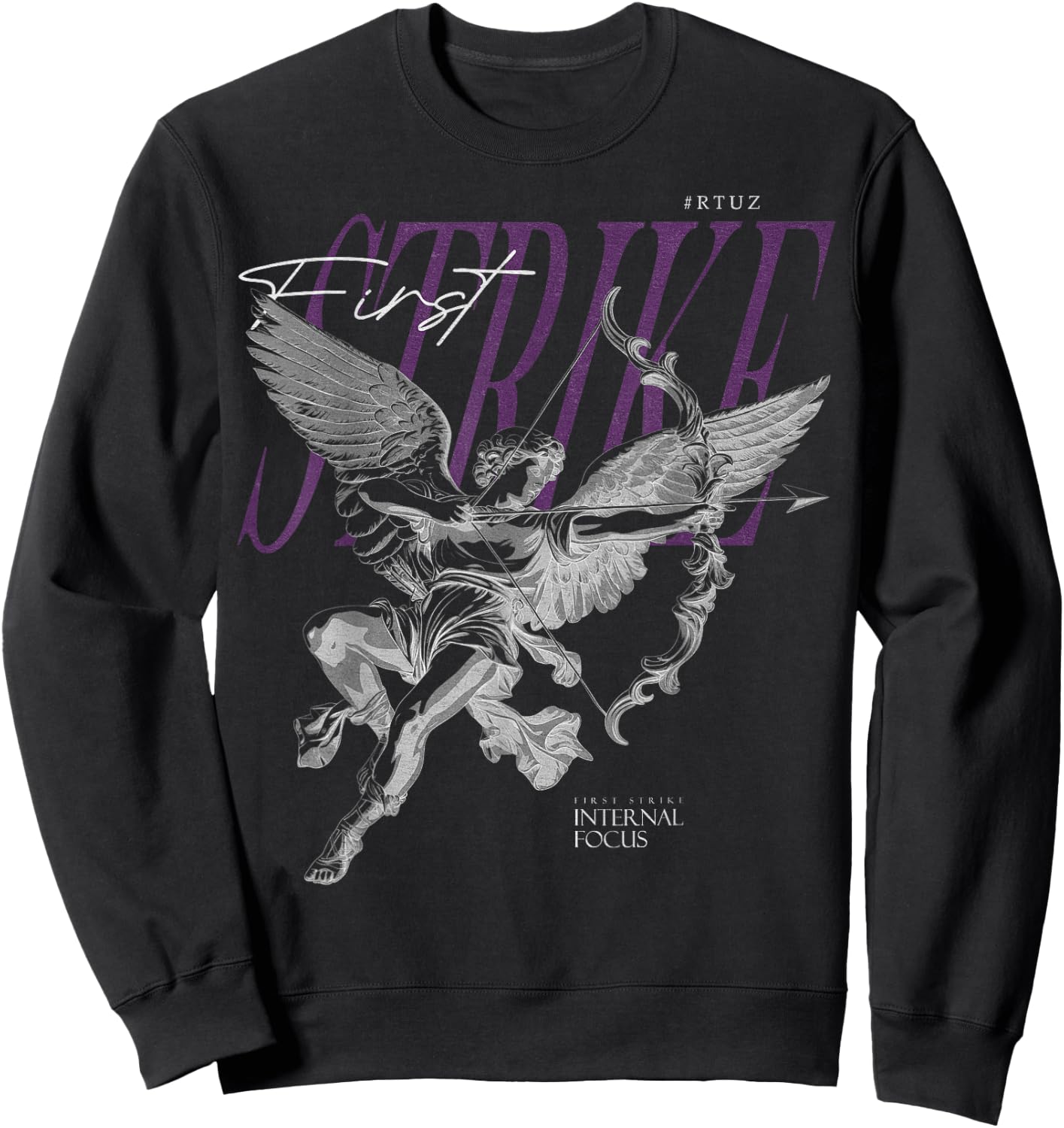 Modern Hip Hop Vintage Graffiti Urban Angel Streetwear , black Sweatshirt - Sweatshirt | Black