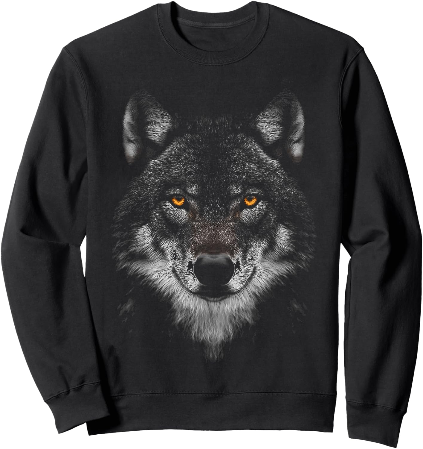Wolf Animal Motif Artwork Wolf , black Sweatshirt - Sweatshirt | Black