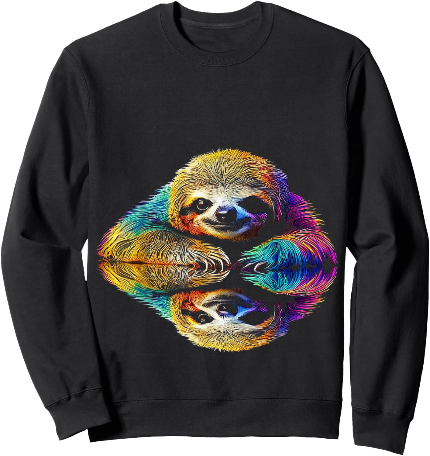 Faultier Abstrakt Niedlich Tier Bunte Kunst Grafik Faultier Sweatshirt - Sweatshirt | Black
