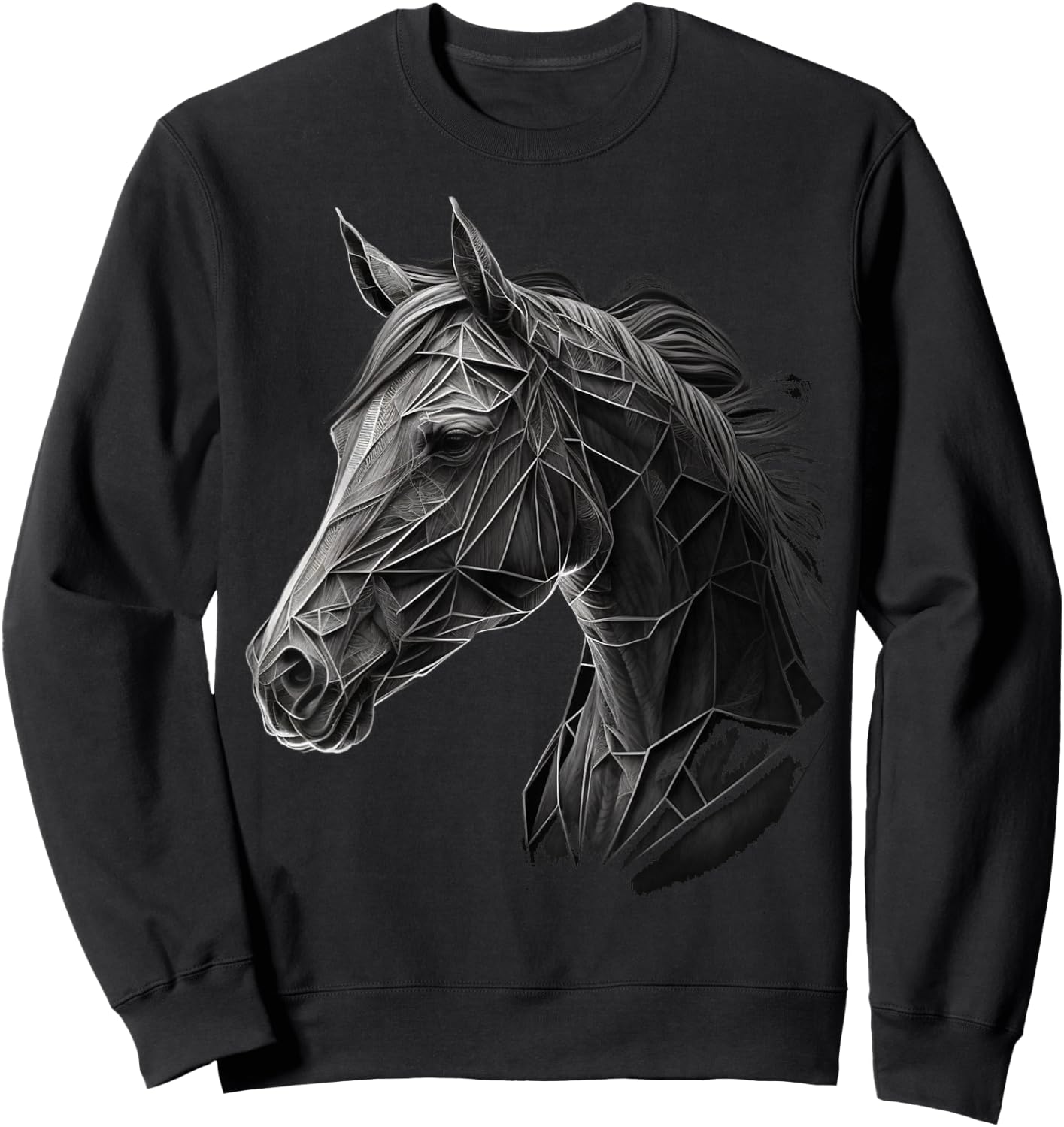Reiten Kunst Tierdruck Pferd Motiv Pferd Sweatshirt - Sweatshirt | Black