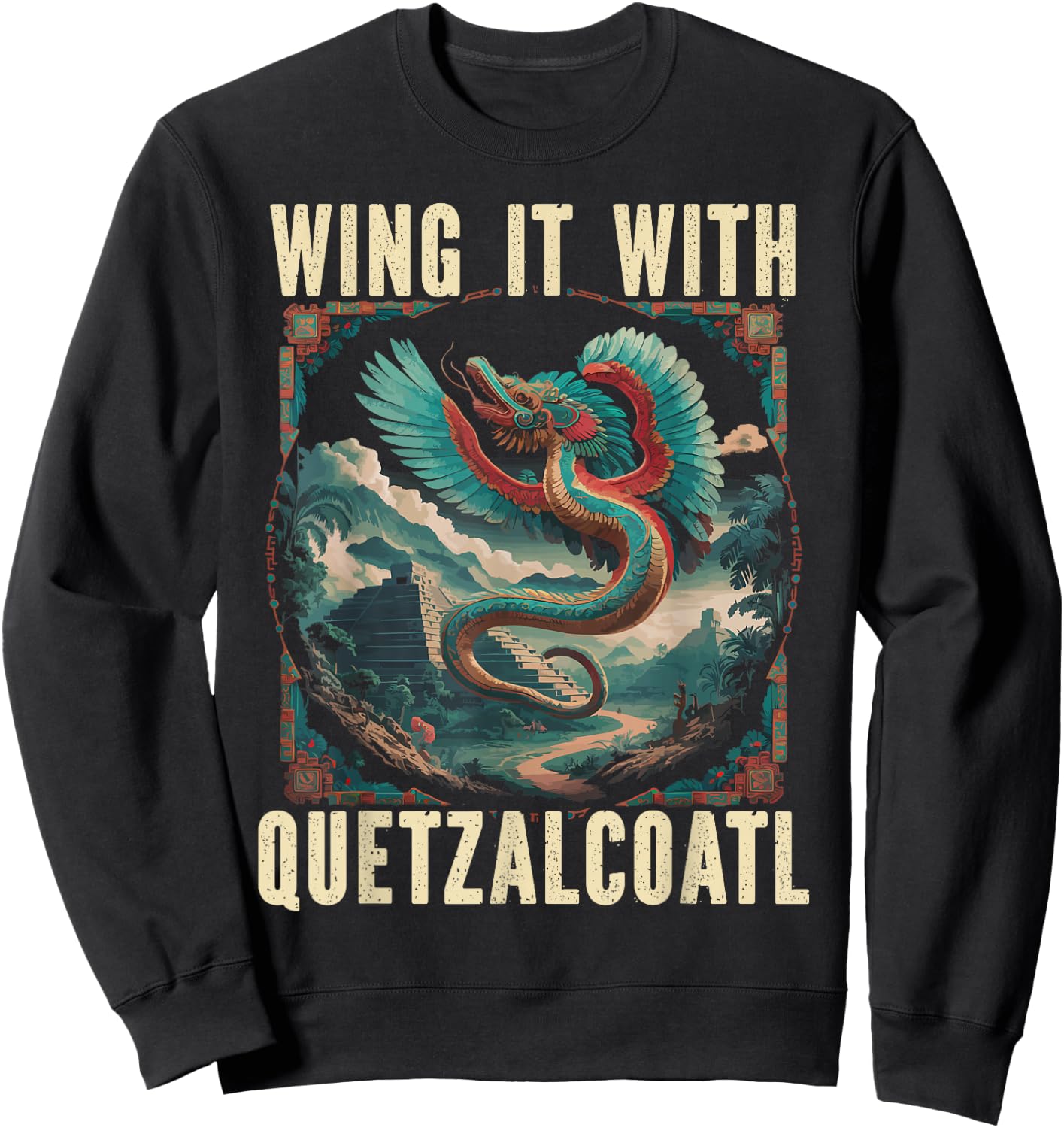 Aztec God Aztec Culture Mayan Indigenous Quetzalcoatl Sweatshirt - Sweatshirt | Black