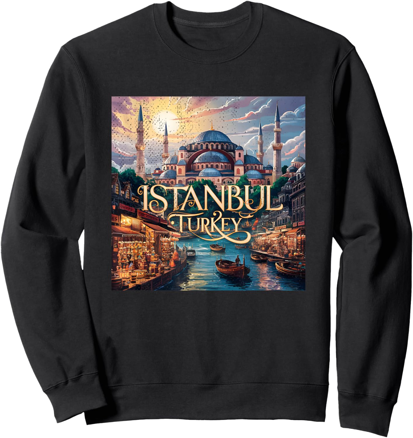 Vintage Istanbul Turquie Sweatshirt - Sweatshirt | Black
