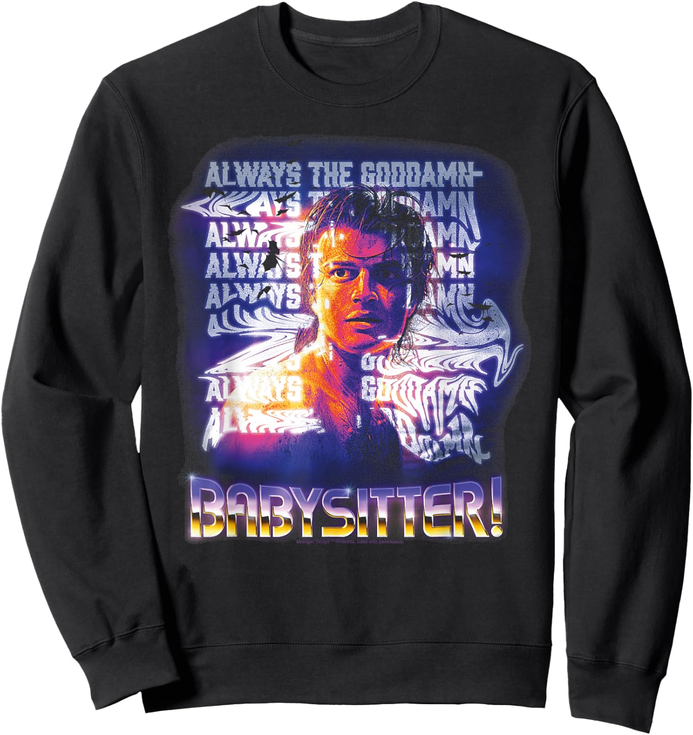 Stranger Things Always, Steve Harrington's Babysitter , Black, S Sweatshirt - Sweatshirt | Black
