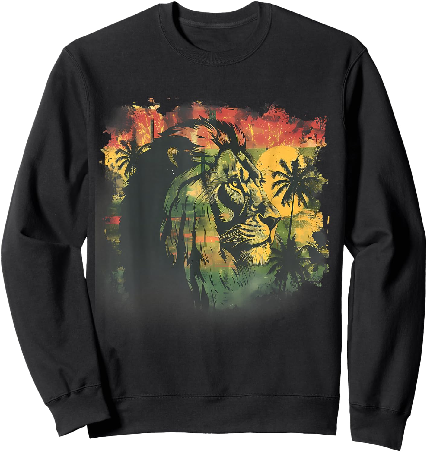 Rasta Reggae Lion Rasta Roots Lion Of Judah Reggae Music Sweatshirt - Sweatshirt | Black