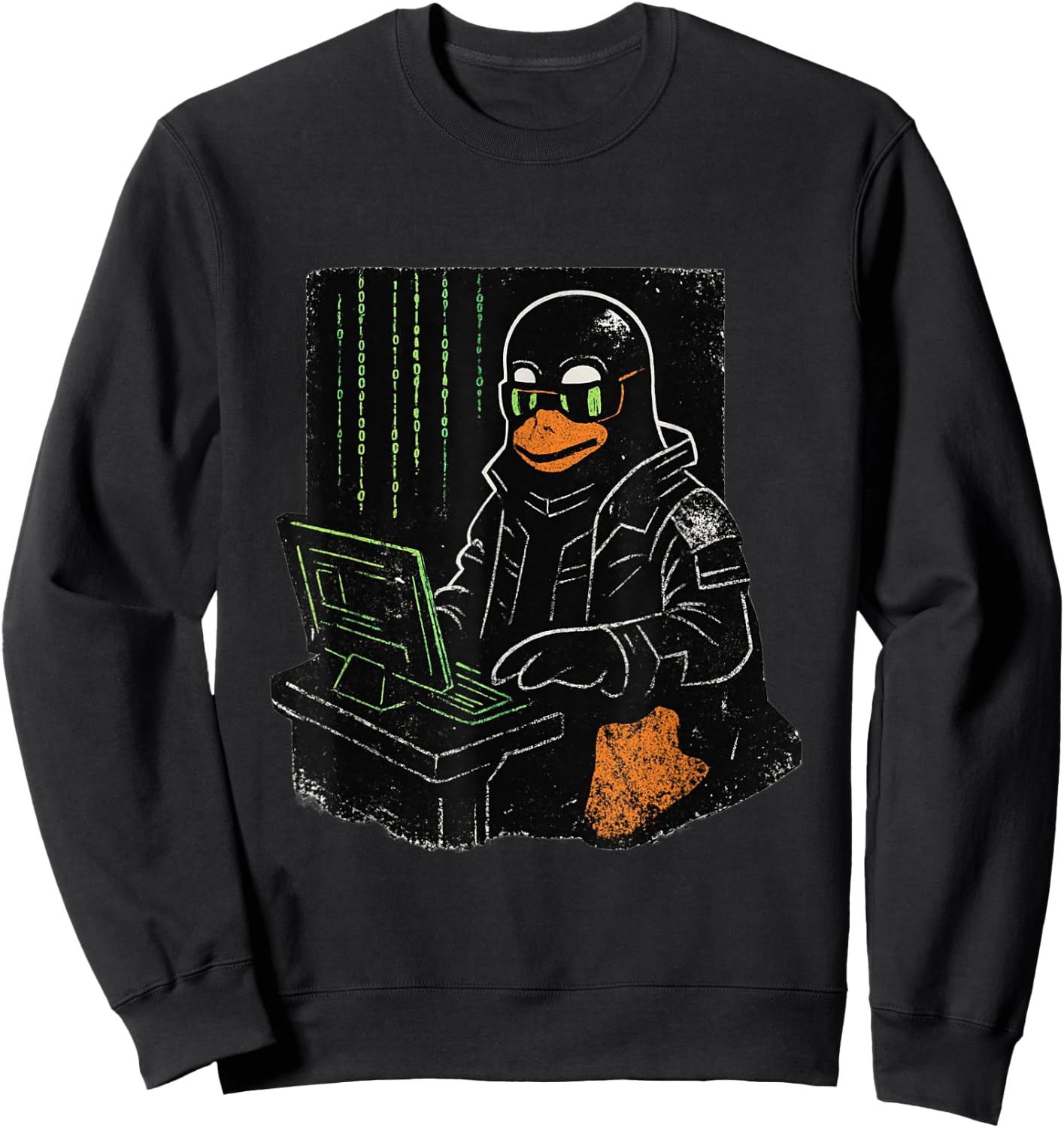 Cyber Linux Hacker Penguin Virtual World Developer Sweatshirt - Sweatshirt | Black