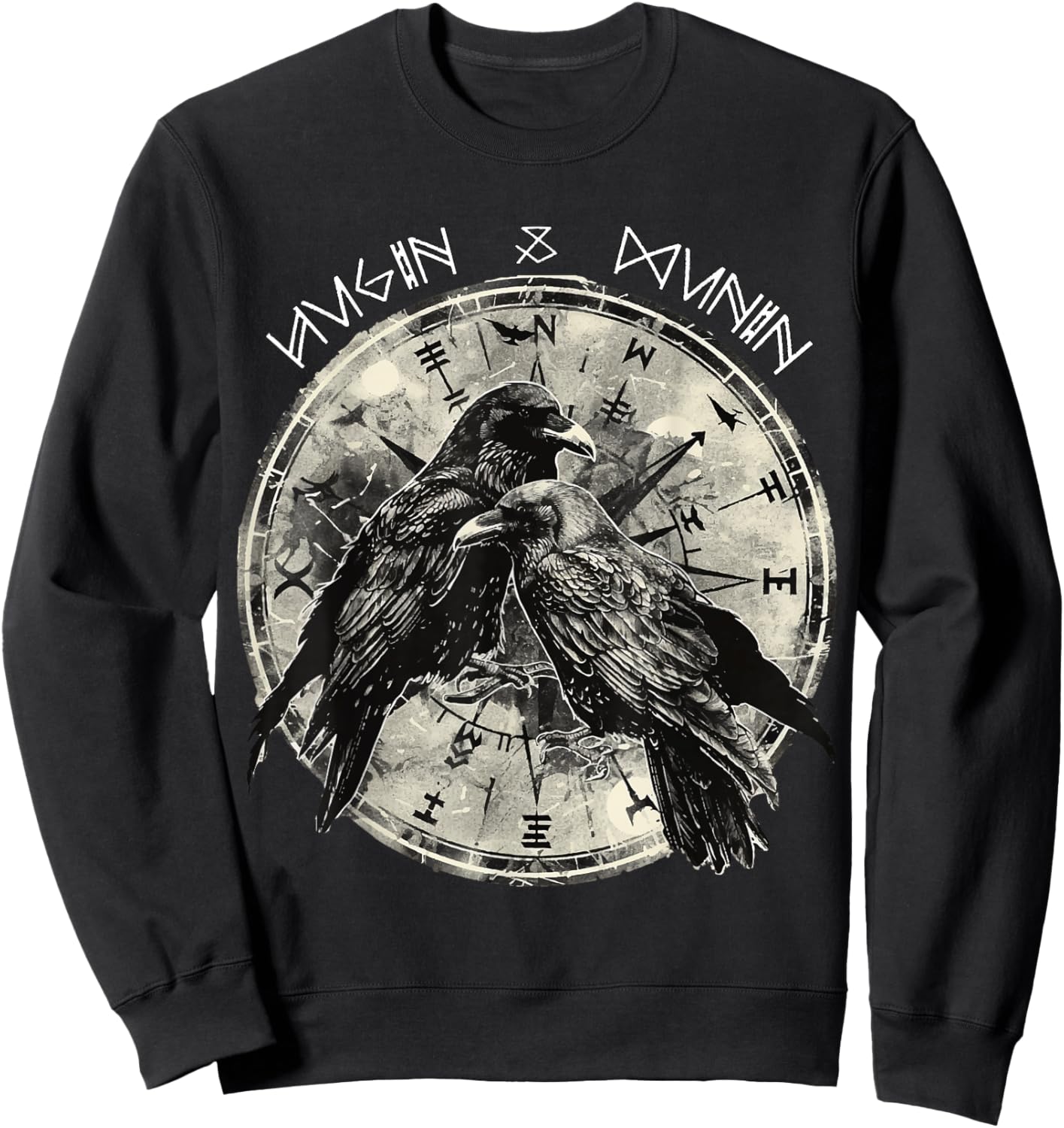 Hugin & Munin The Ravens Odins Viking Celts Valhalla Raven , black Sweatshirt - Sweatshirt | Black