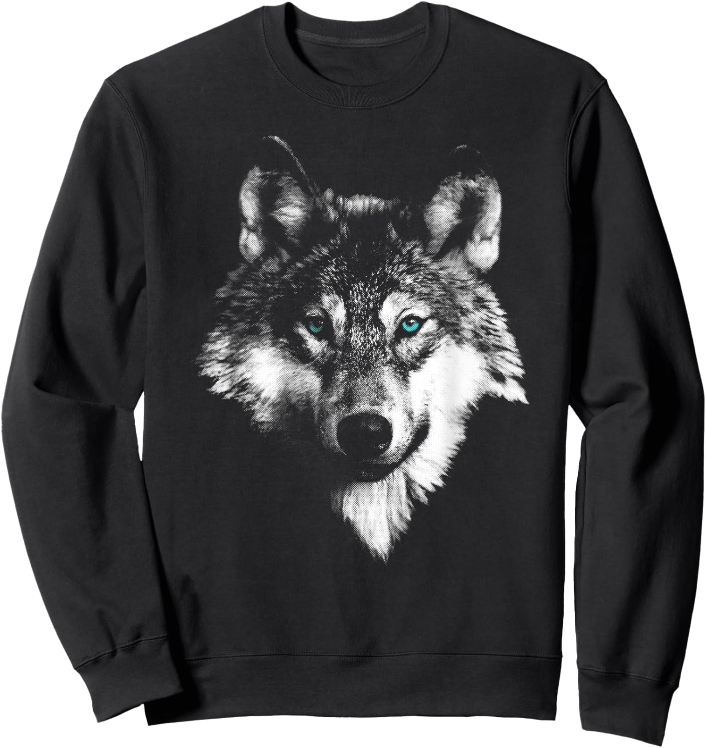 Weißer Wolf mit blauen Augen Sweatshirt - Sweatshirt | Black