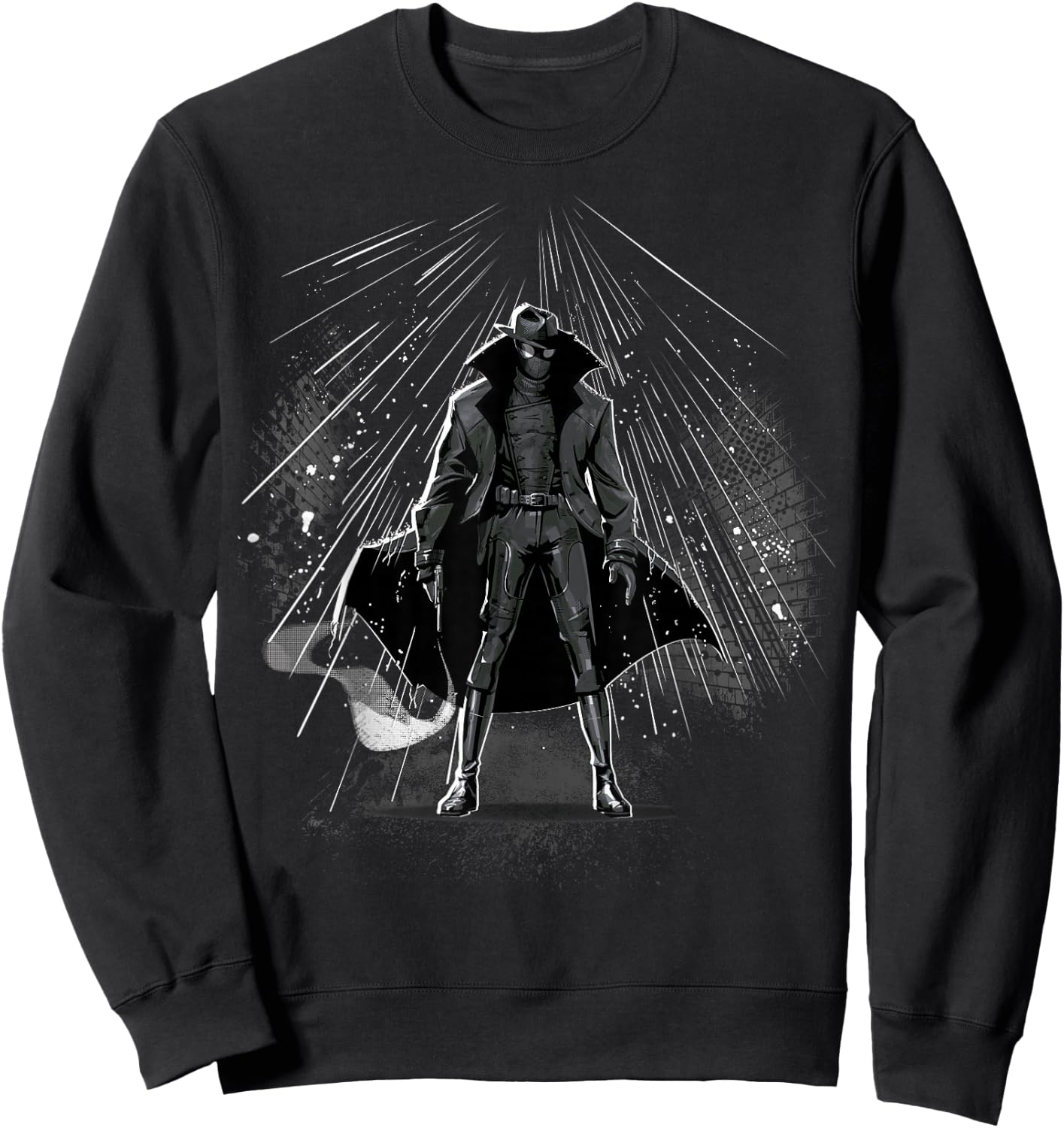 Marvel Spider-Man Spider-Noir Trenchcoat Standing in Rain Sweatshirt - Sweatshirt | Black