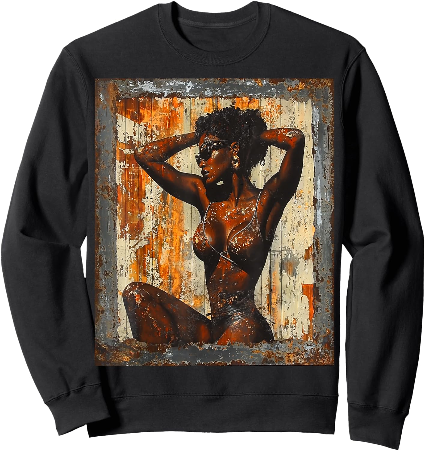 Beautiful Vintage Black Girl Woman Retro Pin Up Model Art Sweatshirt - Sweatshirt | Black