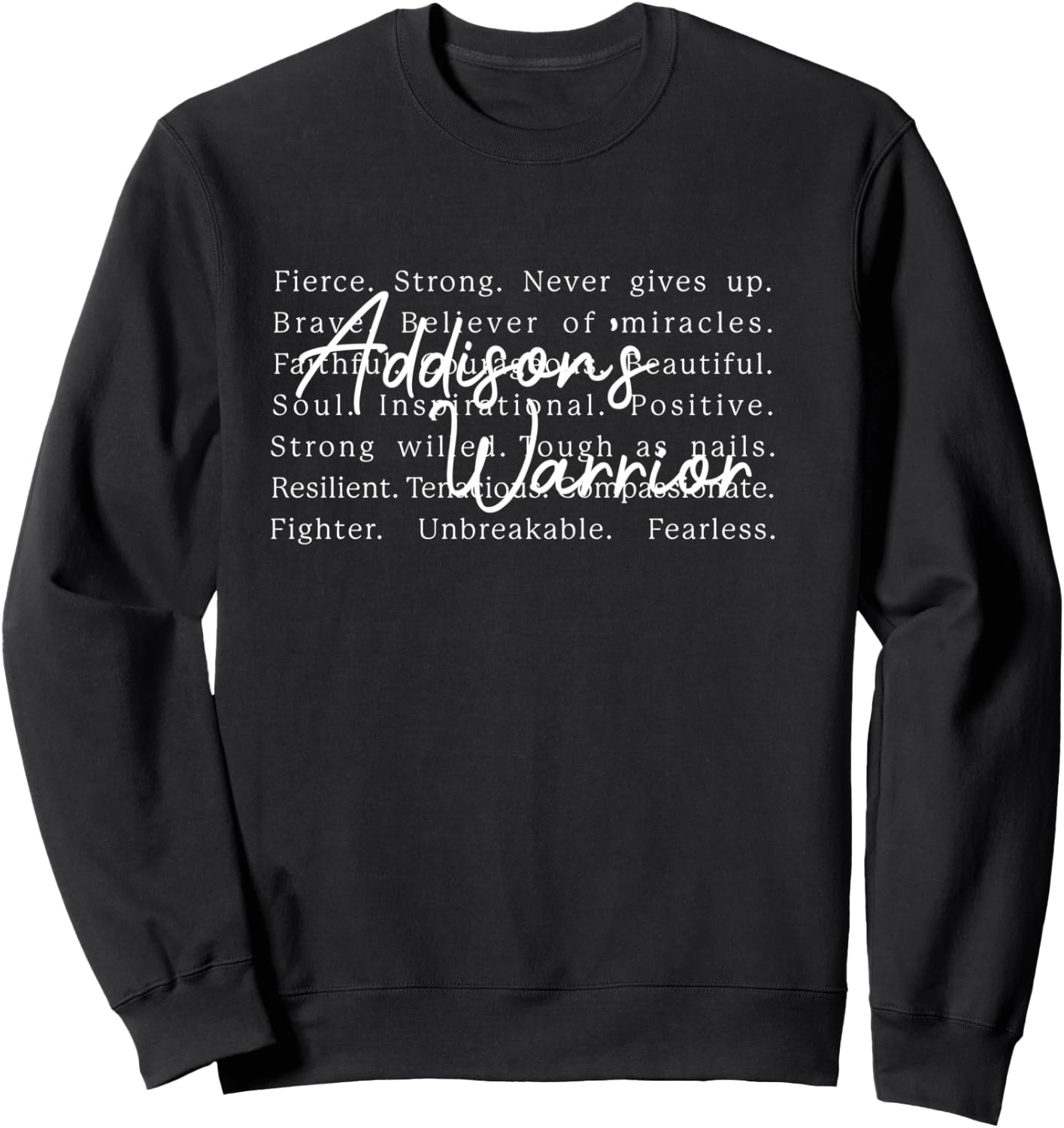 Addison’s Disease Awareness AD Warrior Adrenal Chaos Sweatshirt - Sweatshirt | Black
