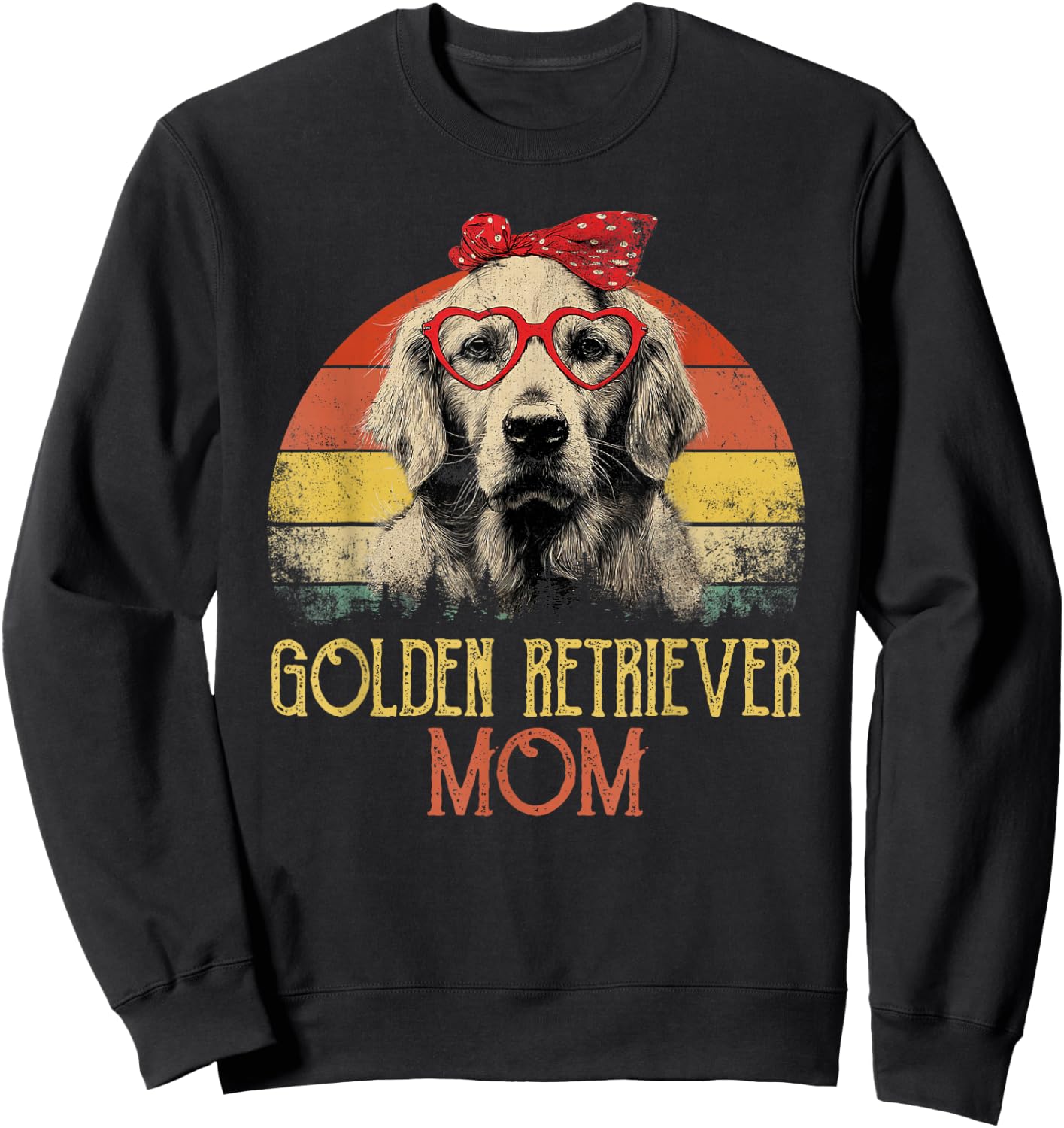 Golden Retriever Mom Dog Retro Vintage Design Damen Sweatshirt - Sweatshirt | Black