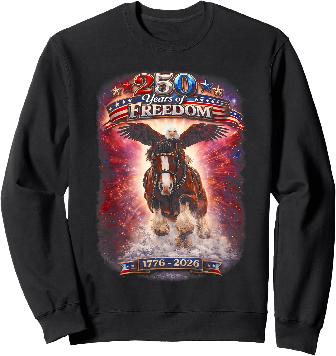250 Years American 1776 2026 250th USA Birthday 4th of July Sweatshirt - Sweatshirt | Black