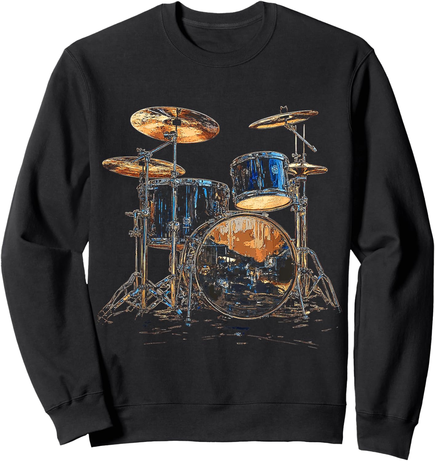 Musical Instrument Drum Set , Black, S Sweatshirt - Sweatshirt | Black