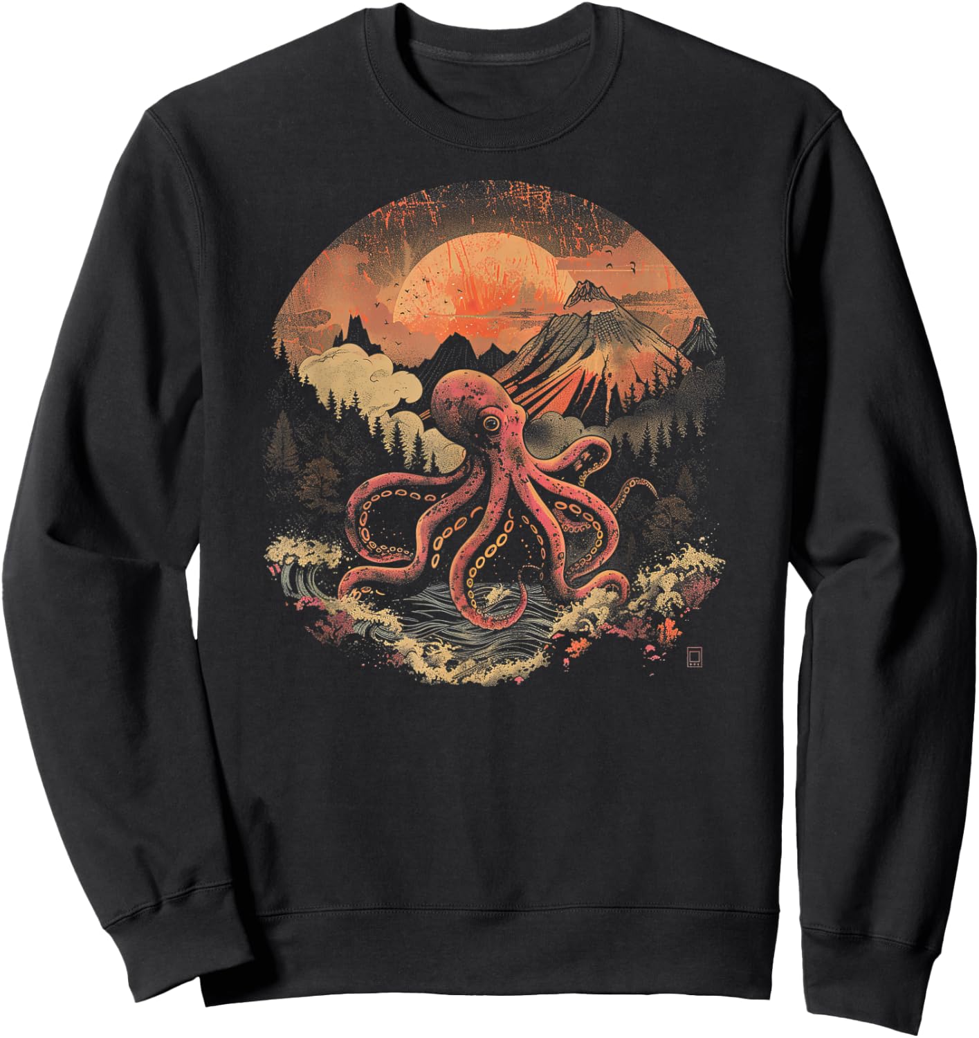 Evening Octopus Sweatshirt - Sweatshirt | Black