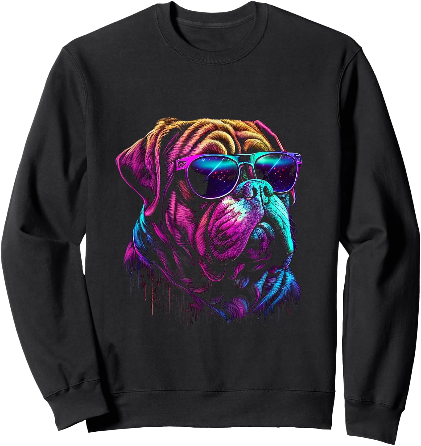 Funny Dogue De Bordeaux owner Vaporwave Notorious DJ Sweatshirt - Sweatshirt | Black