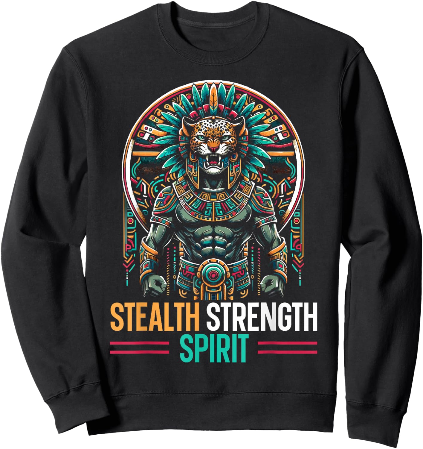 Aztec Jaguar Warrior Aztec Culture Mayan Indigenous Sweatshirt - Sweatshirt | Black