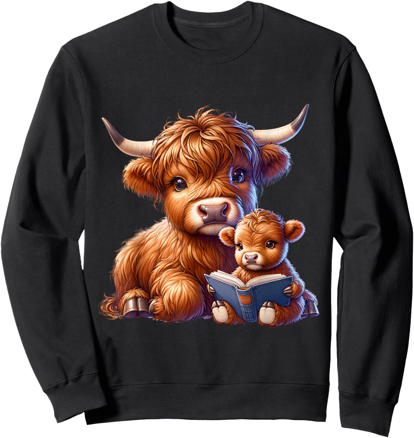 Cow, Highland Cow, Cow Costume, Highland Cow , black Sweatshirt - Sweatshirt | Black