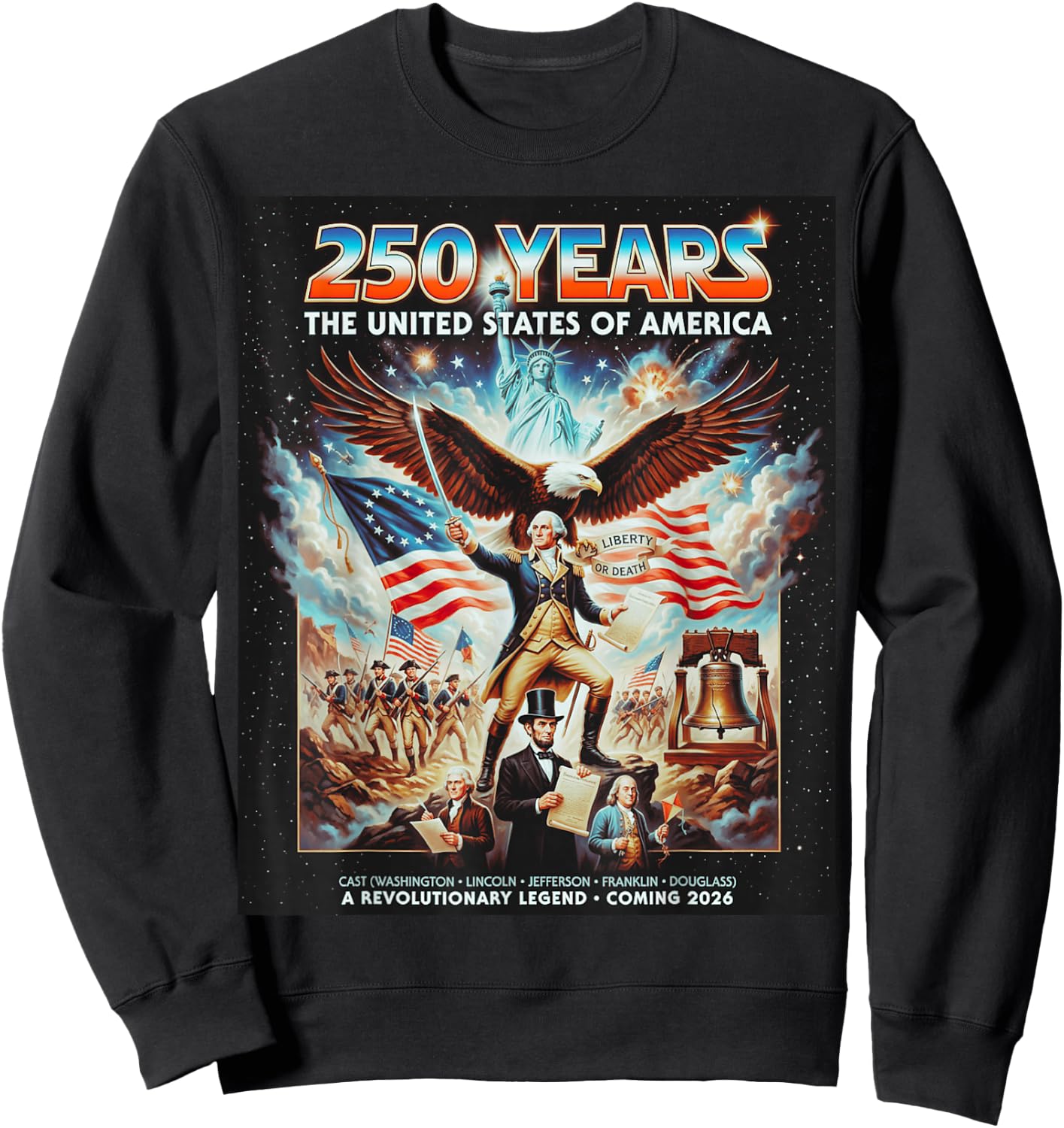 Funny United States 250 Anniversary Retro Poster Sweatshirt - Sweatshirt | Black