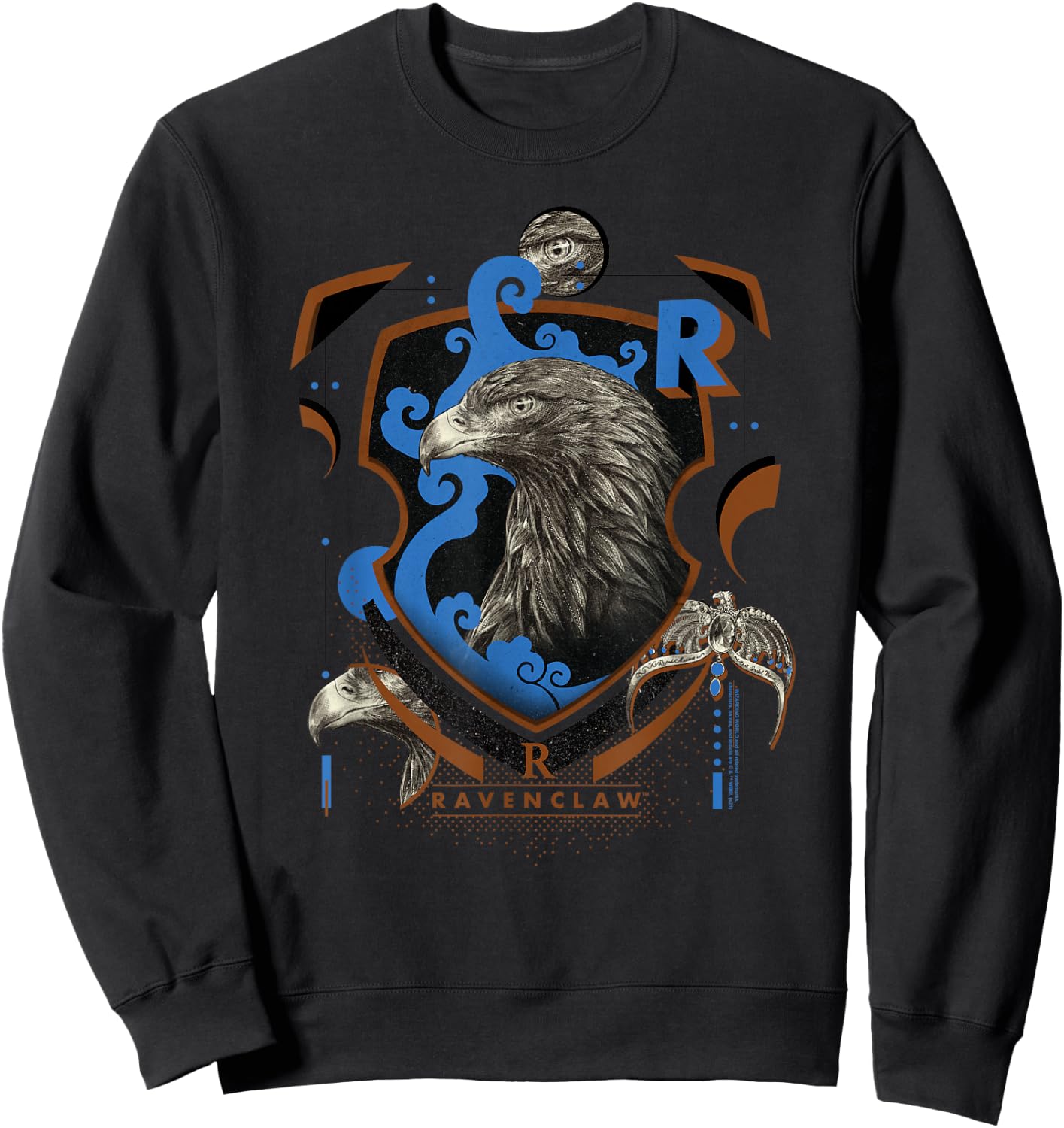 Harry Potter Ravenclaw Shield Realistic Eagle Sweatshirt - Sweatshirt | Black