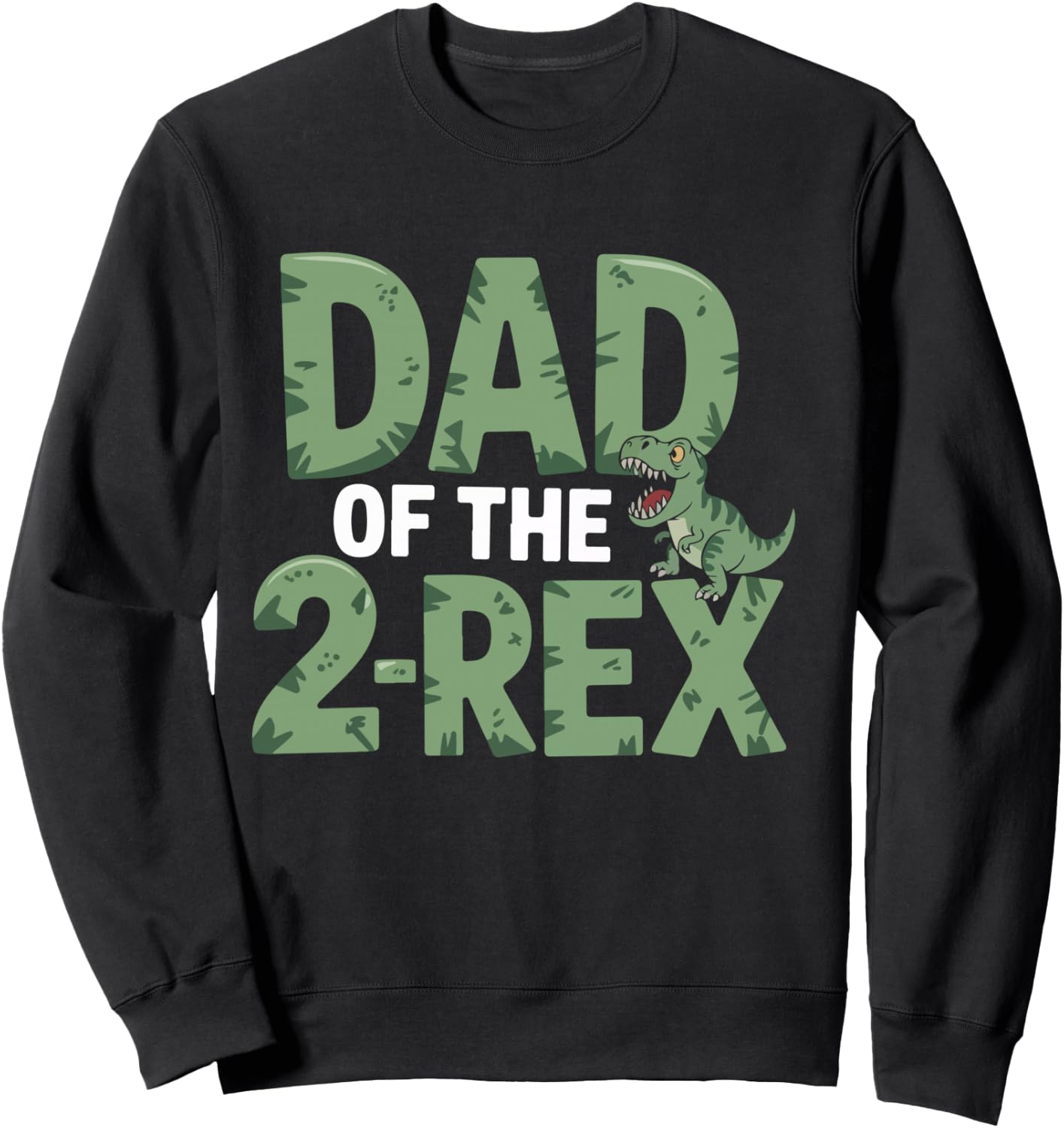Dad Of The 2-Rex Dinosaur Humor Sweatshirt - Sweatshirt | Black