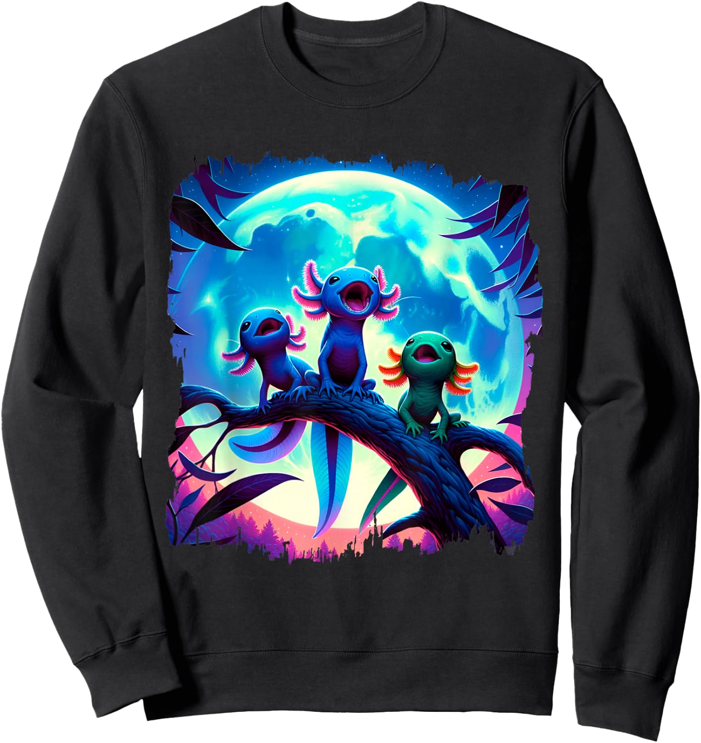Axolotls Howl At Moon Axolotl Owner Sweatshirt - Sweatshirt | Black