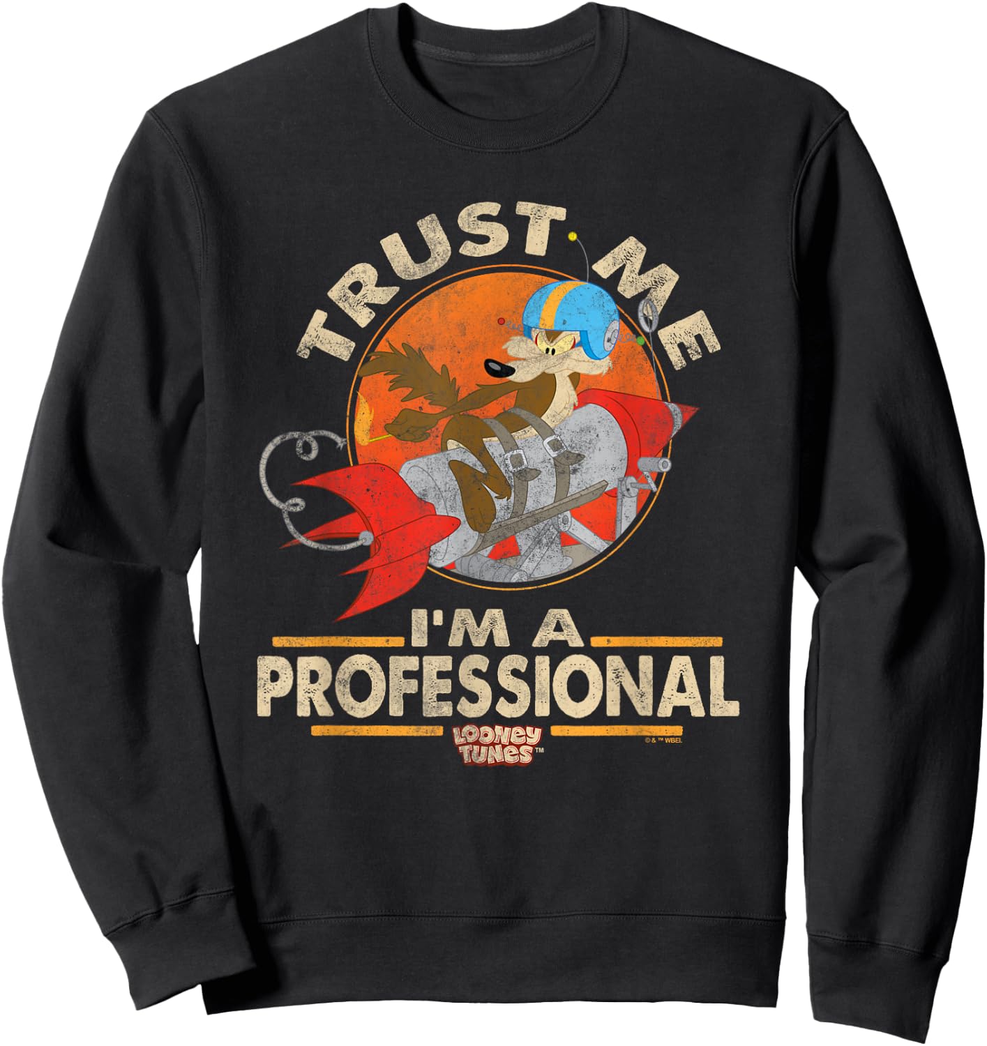 Looney Tunes Wile E Coyote I'm A Professional Sweatshirt - Sweatshirt | Black