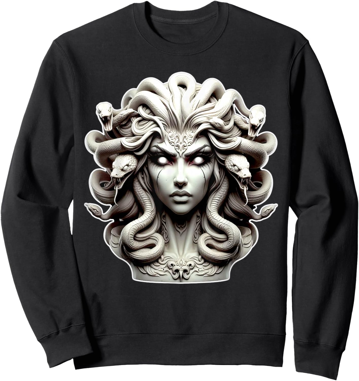 Medusa x Snake Serpent x Greek Goddess Sweatshirt - Sweatshirt | Black