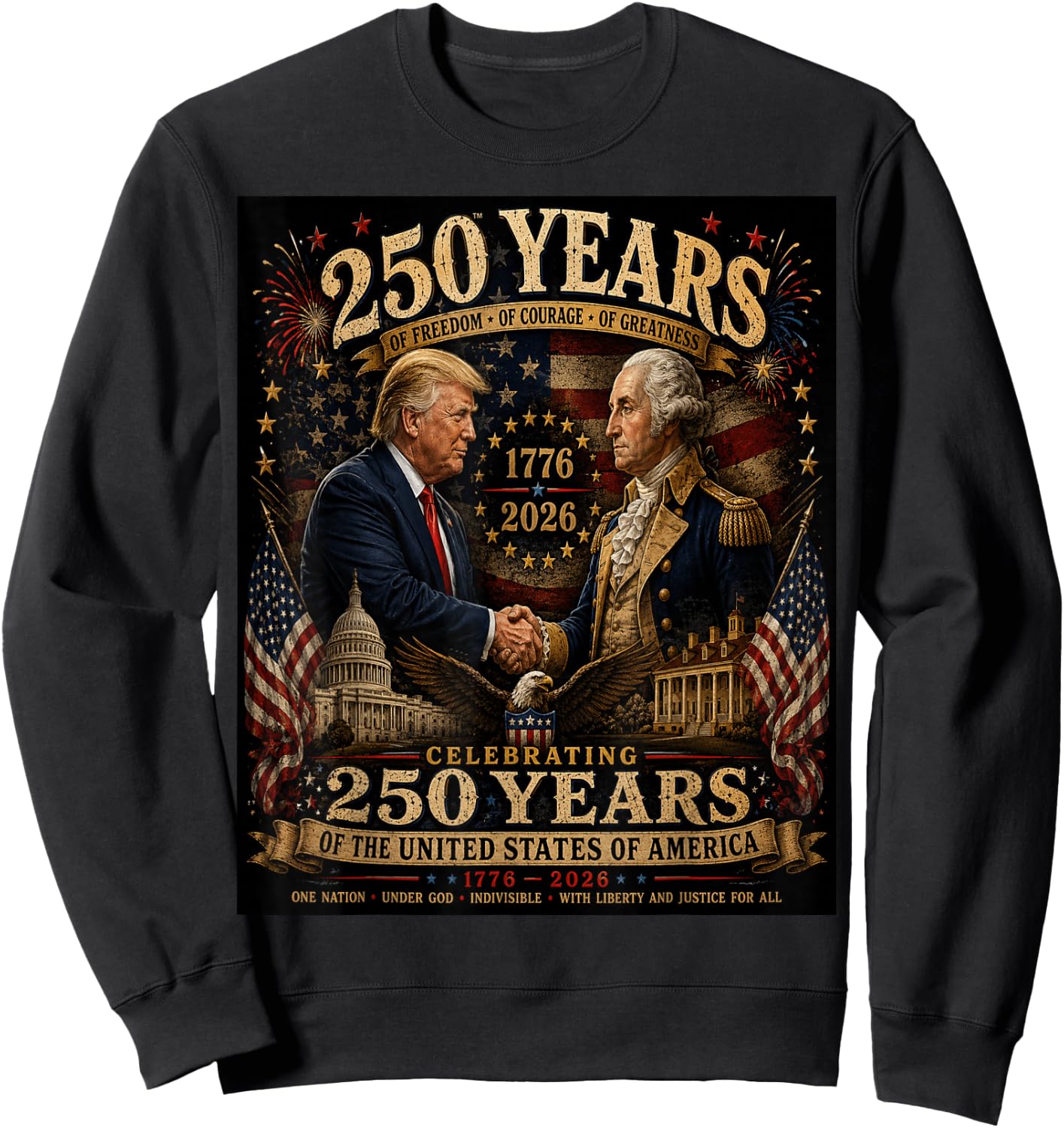 George Washington Donald Trump It's Only Treason If You Lose Sweatshirt - Sweatshirt | Black