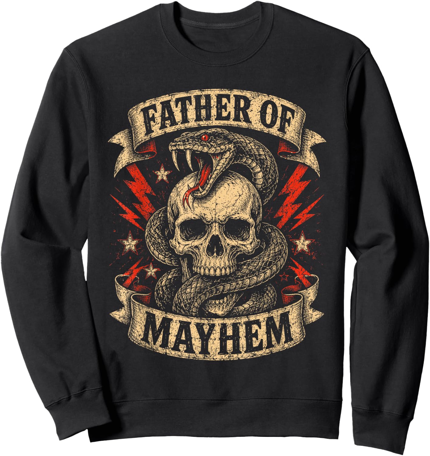 Father's Day Father of Mayhem Funny Dad Matching Family Sweatshirt - Sweatshirt | Black