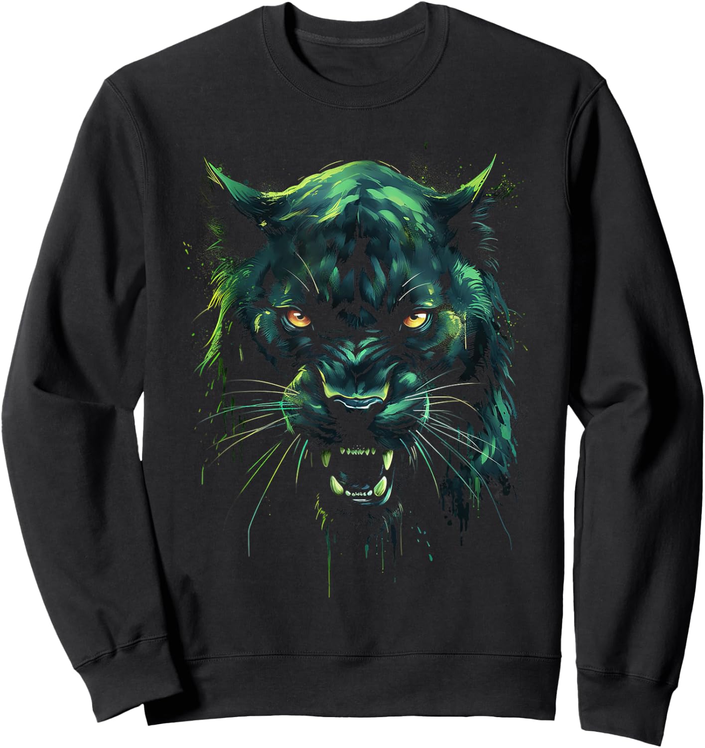 Panther with beautiful green eyes black panthers Sweatshirt - Sweatshirt | Black