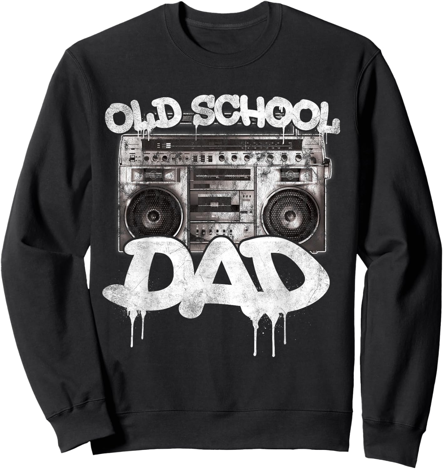 Old School Dad Boombox Sweatshirt - Sweatshirt | Black