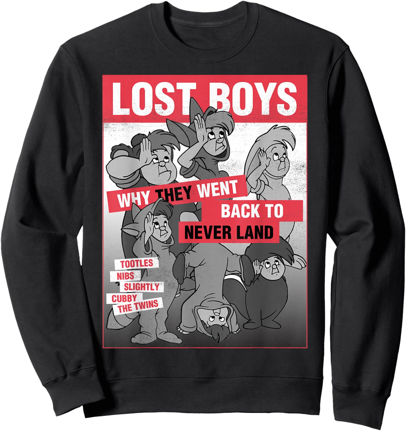 Disney Peter Pan Lost Boys Classic Group Shot Poster Sweatshirt - Sweatshirt | Black