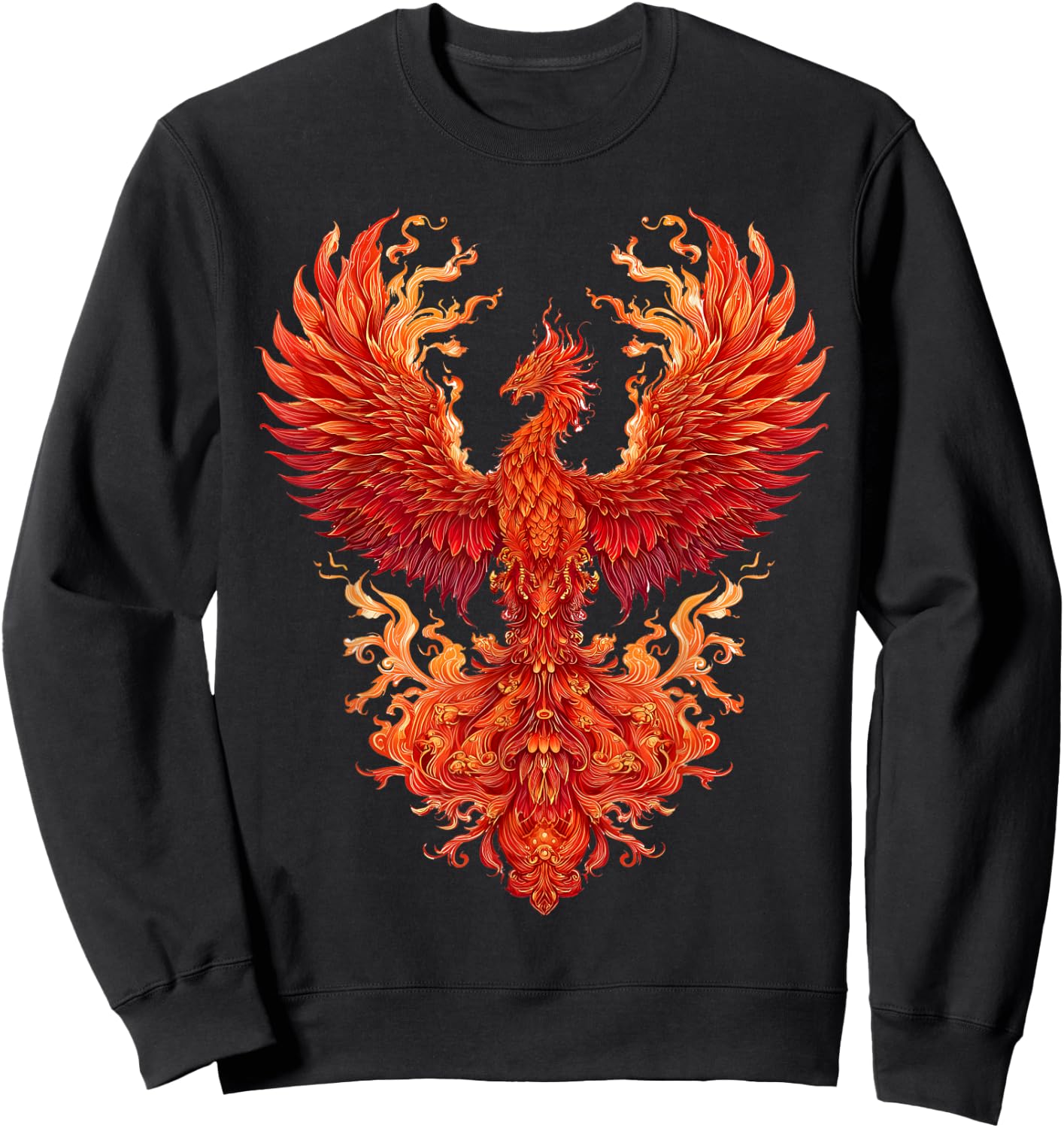 Flaming Dragon Mythical Creature Sweatshirt - Sweatshirt | Black
