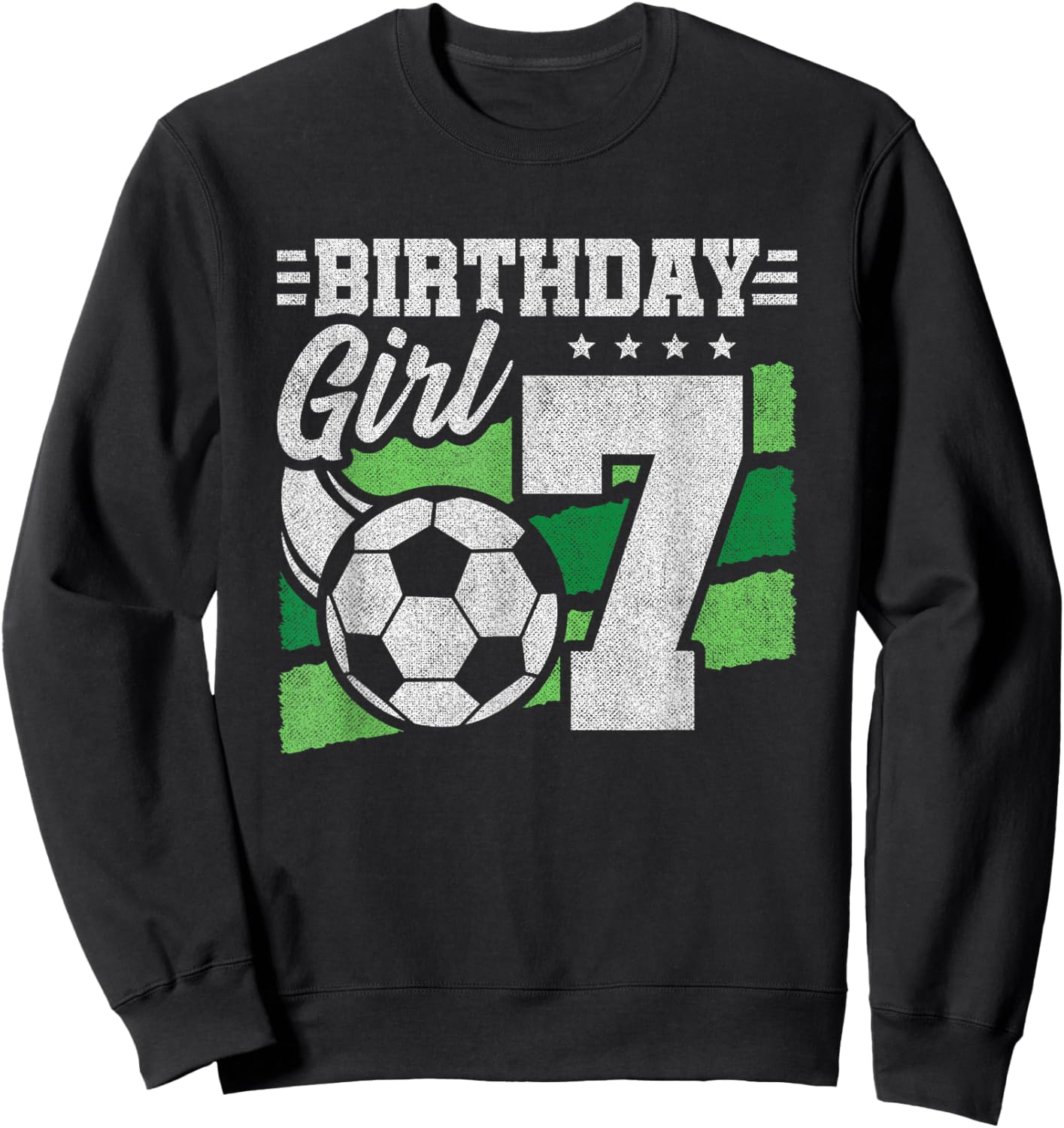 Soccer Birthday Party - 7 Year Old Girl - 7th Birthday Sweatshirt - Sweatshirt | Black