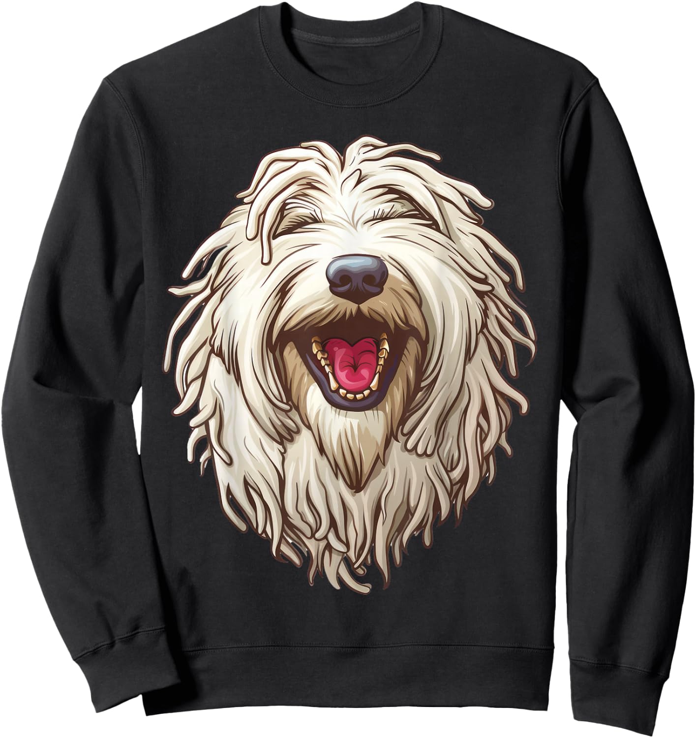Komondor | Hungarian sheepdog | Cartoon Artwork Sweatshirt - Sweatshirt | Black