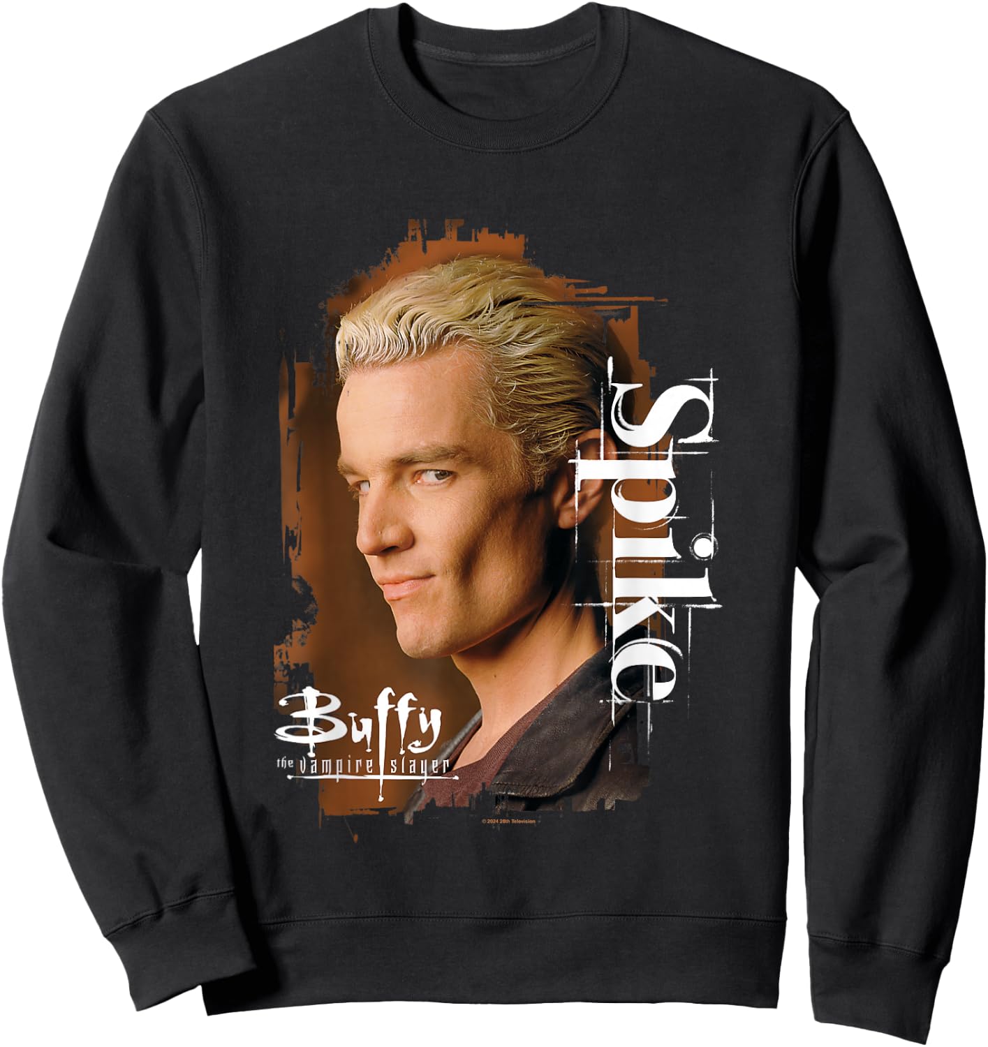 Buffy The Vampire Slayer Spike Face Closeup Vintage Poster , black Sweatshirt - Sweatshirt | Black
