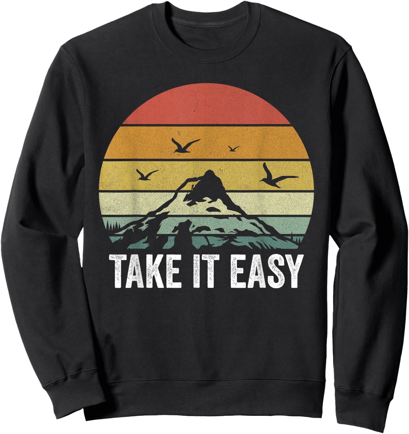 Retro Take It Easy Shirt Vintage Outdoors Camping Sweatshirt - Sweatshirt | Black