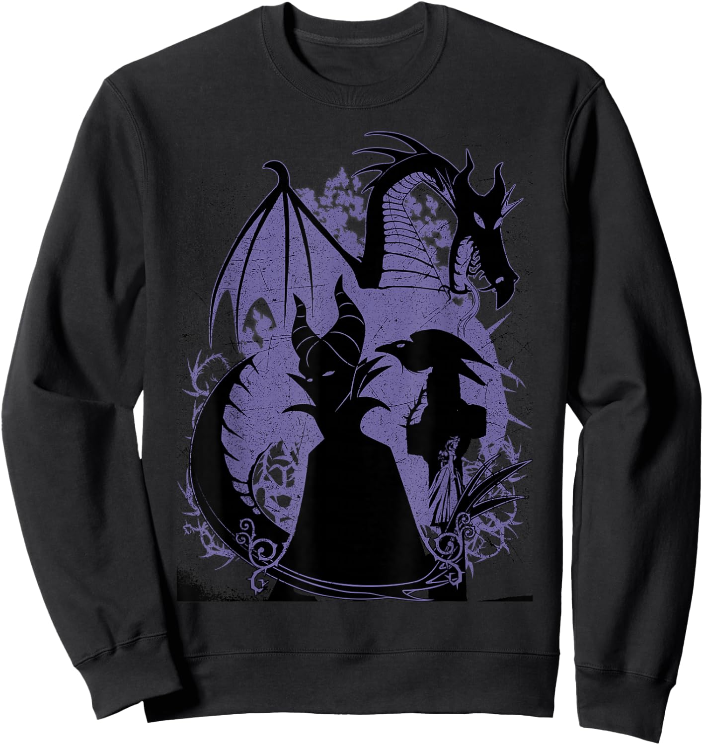 Disney Sleeping Beauty Maleficent Dragon Silhouette Sweatshirt - Sweatshirt | Black