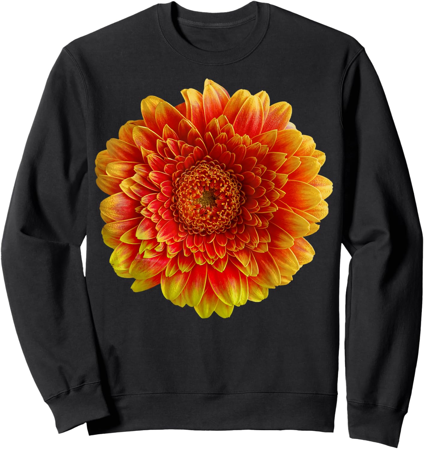 Red Orange Yellow Gerber Daisy Flower Blossom Gardener Sweatshirt - Sweatshirt | Black