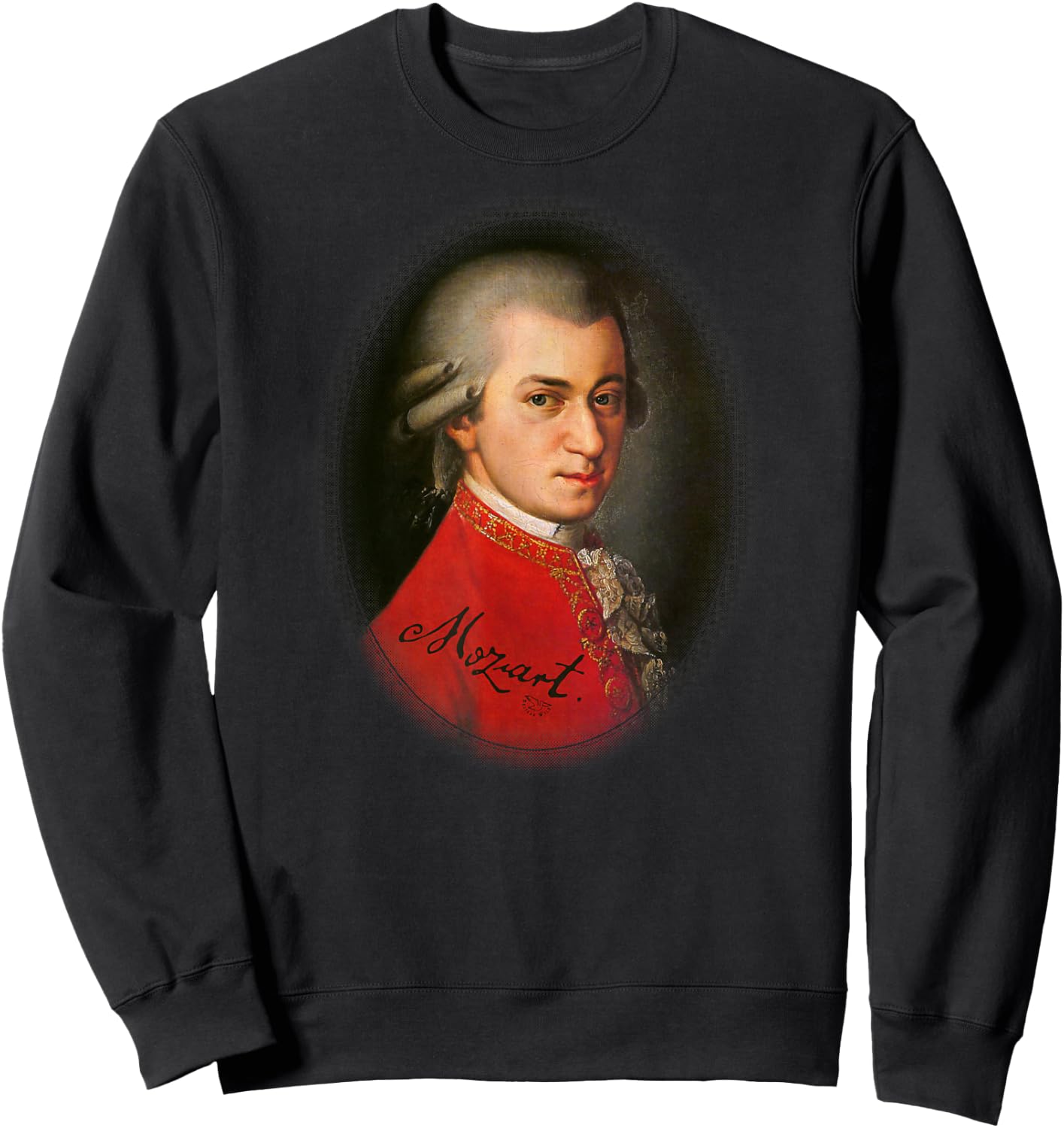 Mozart Portrait Classical Music Lover Vintage Art Sweatshirt - Sweatshirt | Black